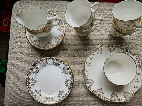 Vintage white gold floral - vintage, &