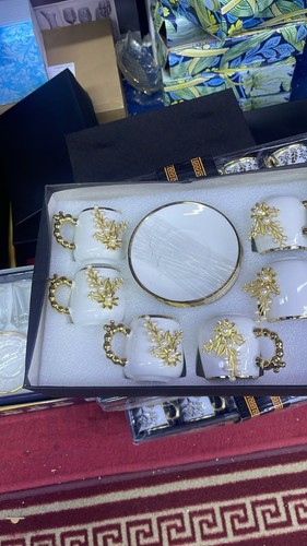 White gold floral ceramic - white, &