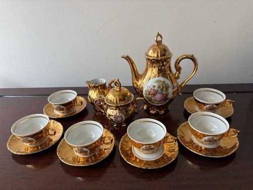 Vintage gold porcelain tea - vintage,