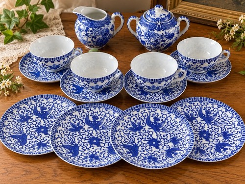 Vintage japanese blue - blue, white