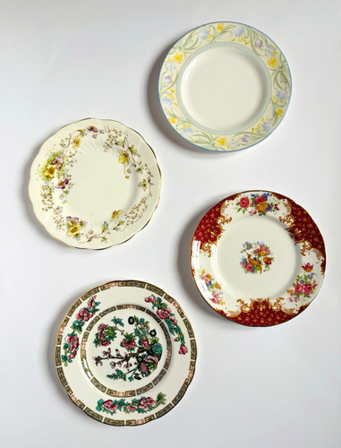 Mixed ceramic side plates - mixed, set